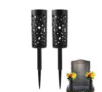 Soporte para flores de cementerio con una proporción, 2 jarrones de cementerio con punta y base, jarrón para flores frescas/artificiales, macetas para patio de jardín, jarrón para tumba