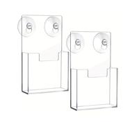 Soporte Para Folletos De Acrílico - Expositor Con Montado En La Pared De 2 Piezas, Organizador De Folletos Transparente De 4x7 Pulgadas Con Bolsillos Para Tarjetas | Folleto Menú Marketing Dis