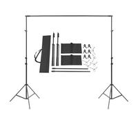 Soporte para fondo, soporte para fondo, 2 x 3 m, sistema de fondo ajustable con 6 clips y 6 cuerdas elásticas, bolsa de almacenamiento, 2 sacos de arena, para fotografía y vídeo retrato