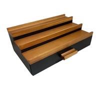 Soporte para fragancias, organizador de almacenamiento de perfume, soporte de maquillaje de madera de 3 niveles con compartimento secreto, decoración del hogar para baño y dormitorio, organizador de