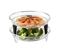 Soporte para freidora de aire | Rejilla apilable de acero inoxidable | Cesta para freidora de aire horno 4-6,5 L, 2 piezas | Para tostar cocinar deshidratar y preparar comidas accesorio cocina