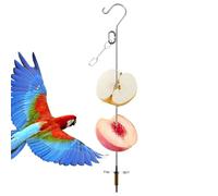 Soporte para fruta para pájaros, porta aperitivos de acero inoxidable para loros, juegos de enriquecimiento de pajareras con decoración interior para inseparables, periquitos, canarios, cotorras y