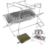Soporte para fuego de - Soporte de fuego plegable de acero inoxidable para ing - Accesorios de cocina, soporte portátil para barbacoa ing jardín
