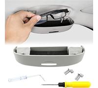 Soporte para Gafas de Sol de ABS para Mitsubishi Eclipse Cross 2018-2020 Caja de Almacenamiento para Gafas Visera Solar multifunción Organizador Interior (Normal/C/Gris)