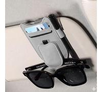 Soporte para Gafas de Sol para Coche para Tesla Modell y 3 Roadster Bonina 3 2021 Roadster Cyber Truck, Portagafas Coche Coche Ticket Tarjetas Clip Gafas, Operación con una Mano,Grey