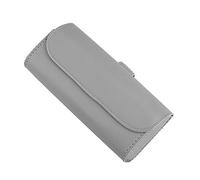 Soporte para gafas de sol para visera de coche, estuche de almacenamiento de gafas de cuero, caja organizadora de gafas de coche, accesorios para visera de vehículo, estuche protector de almacen Gris