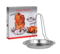 Soporte para gallinas, de acero inoxidable, grande, vertical de pollo vertical, no se pega y se pliega en forma de rack para cocinar al aire libre, comida, fiestas, pícnic