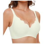 Soporte para garganta sin armaduras para mujer, escote en V ondulado con almohadillas ajustables y prolongador, modelo cómodo, Luz verde, M