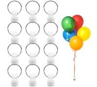 Soporte para globos de 12 piezas, peso para globos, peso de globos de hidrógeno, soporte de plástico para globos, viene con soporte y peso, perfecto para bodas y celebraciones