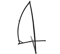 Soporte para hamaca de jardín, con ruedas y bolsa de transporte, rotación 360° con alfombra antideslizante, interior y exterior curvado de 214 x 113 x 110 cm (silla colgante no incluida)