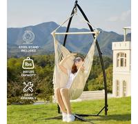 Soporte para hamaca, estructura para silla colgante, 210CM, capacidad de carga de 130 Kg, con gancho de techo, estructura (solo soporte, no silla colgante)