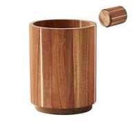 Soporte para herramientas de cocina - Estante giratorio para cubiertos de 7.1 pulgadas, soporte de tenedor de madera grande, organizador de utensilios con diseño estable, organizador de mesa de