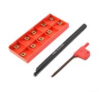 Soporte para herramientas de torno S08K SCLCR06 Barra de perforación de 8 mm con 10 insertos CCMT060204HM y llave T8 para un procesamiento eficaz de metales