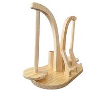 Soporte para hilo de ganchillo, 11,02 x 5,51 x 8,66 mm, husillo de haya liso, spinner de madera con base libre, movimiento equilibrado para proyectos de tejer, amantes del ganchillo, madres artesanas