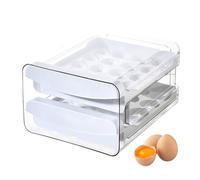 Soporte para huevos, 40 rejillas, cajón de almacenamiento para huevos, contenedor para nevera, dispensador transparente de doble capa, caja de almacenamiento de cocina que ahorra espacio