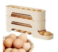 Soporte Para Huevos Con Ruedas Para Frigorífico | Dispensador De Huevos Pa-ra Frigorífico | Contenedor De Almacenamiento Automático Con Ruedas P-ara Uso En Encimera, Cocina Y Exteriores | Contenedor D