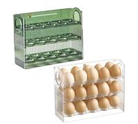 Soporte para huevos de puerta lateral de refrigerador con acción de giro automático para almacenamiento organizado y suave durante las tareas de cocción (verde)