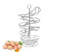 Soporte para huevos en espiral de gran capacidad, cesta de almacenamiento | Dispensador de cocina de alambre de metal para mostrador de huevos de gallina, para encimera de cocina, frutas, condimentos