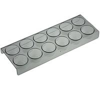 Soporte para huevos para frigorífico Samsung, longitud: 28 cm, ancho: 10 cm, altura: 2,5 cm, diámetro del compartimento para huevos: 4 cm.