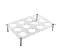 Soporte para huevos para mostrador, bandeja de huevos de acrílico transparente de 12 agujeros, bandeja de contenedor para refrigerador, hogar, cocina, encimera, estante de gabinete de refrigerador
