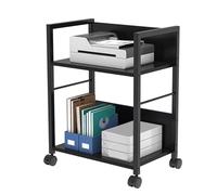 Soporte para Impresión de 2 Niveles con ruedas, carrito móvil con estante de almacenamiento, para fax, escáner, archivos, reproductor multimedia, mesa auxiliar móvil para oficina, hogar y cocina