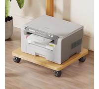 Soporte para impresora, carrito de impresora móvil con 4 ruedas giratorias, mesa compacta para impresora rodante, estante de almacenamiento abierto para oficina en casa