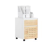 Soporte para impresora con 4 ruedas multifuncional armario de oficina mesa auxiliar con 2 cajones blanco 45 x 45 x 59 cm ask06-wn sobuy es