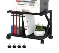 Soporte para impresora de 2 niveles, color negro