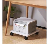 Soporte para impresora móvil con ruedas bloqueables, soporte para CPU debajo del escritorio y soporte para escáner para oficina y hogar, solución de almacenamiento versátil para espacios de trabajo