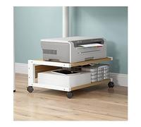 Soporte para impresora móvil de 2 niveles, soporte para impresora debajo del escritorio, soporte ajustable para copiadora para oficina en casa, estante de impresora que ahorra espacio, muebles de