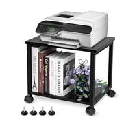 Soporte para Impresora, Soporte para Impresora de 2 Niveles con Ruedas, Mesa y Soporte Grande para Impresora láser, Soporte móvil para Impresora de Oficina, Carrito para Impresora independie