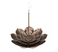 Soporte para incienso, cuenco de incienso en forma de flor con recogedor de cenizas, soporte de cono para incienso, para dormitorio, salón, yoga, estudio, spa, aromaterapia y