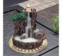 Soporte para incienso, incienso, quemador incienso dragón, quemador incienso reflujo río montaña titular incienso cascada humo, quemador incienso para