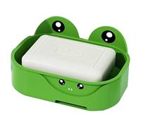 Soporte para jabón de rana, bandejas de baño para mostrador, sin perforaciones, suministros de baño, organizador de almacenamiento, jabonera para un fácil acceso