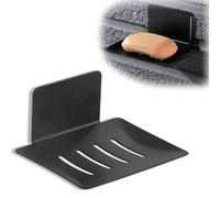 Soporte para jabón sin taladrar, jabonera de pared, soporte para jabón, ducha, acero inoxidable, color negro con almohadilla adhesiva, bandeja de jabón para baño y cocina