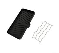 Soporte para jabonera de acero inoxidable con autodrenaje para ducha, organizador de fregadero de baño antideslizante con sistema de drenaje rápido, color gris, 10 pulgadas (negro)