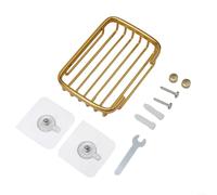 Soporte para jabonera de aluminio con fuerte succión para una fácil instalación (dorado)