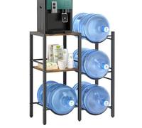 Soporte para jarras de agua, 3 niveles, 5 galones, soporte para botellas de agua con tabla, estante para jarra de enfriador de agua, estantería para cubos de oficina, estantes de almacenamiento