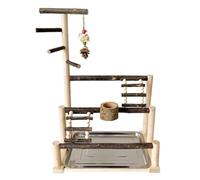- Soporte para jaula de pájaros, soporte de madera, centro de actividad para pájaros de varios niveles, sala de juegos natural con comederos, accesorios duraderos para jaulas | Para interior Birds
