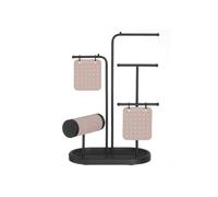 SONGMICS Soporte para Joya, Organizador de Joya, Expositor de Joya con Marco de Metal, 2 Tablas Pendientes, 4 Varillas de Colgar, para Collares Pendientes Pulseras Relojes, Negro Tinta JJS025B01
