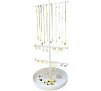 Soporte para joyas de T, expositor ajustable para collares, pendientes y pulseras, organizador de joyería plateado