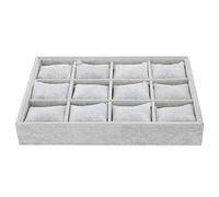 Soporte para joyas, organizador de reloj de 12 rejillas, bandeja de joyería, brazalete, brazalete, soporte para exhibición de reloj, almohada ajustable