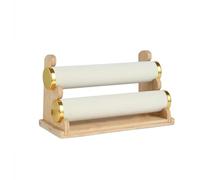 Soporte para Joyas Soporte for presentación de joyería de madera de doble capa extraíble(Blanco)