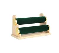 Soporte para Joyas Soporte for presentación de joyería de madera de doble capa extraíble(Green)