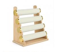 soporte para joyas Soporte for presentación de joyería madera 4 capas extraíble(Blanco)