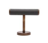 soporte para joyas Soporte for pulsera con barra en T, base de madera, soporte superior microfibra for joyería