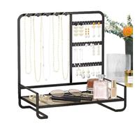Soporte para joyas, soporte para joyas, colgador de pendientes de metal - organizador de joyas para pendientes, collar, anillo de pulseras, visualización y almacenamiento