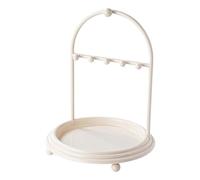 Soporte para joyas, soporte para pendientes - Soporte pequeño para pendientes para collar de mesa - Bandeja de almacenamiento elegante para perchas de joyas, llaveros y pulseras para el hogar