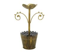 Soporte para joyería Tenedor del cepillo maquillaje soporte de la joyería flor metal vintage
