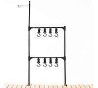 Soporte para lámpara de camping, multifunción, plegable, para utensilios de cocina, para colgar herramientas al aire libre con ganchos
